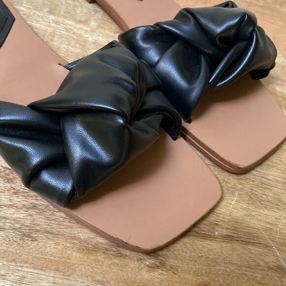 NINE WEST Rosey Flat Slide Sandals Black Size 8.5 - Picture 3 of 8